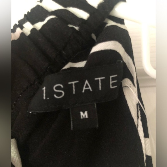 1. State Halter Maxi Dress Button Up Collar Black White Floral Print Size M NWT - Picture 7 of 9